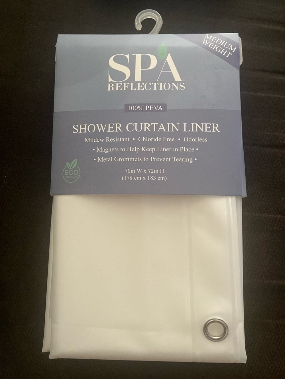 SPA Reflections White Shower Curtain Liner